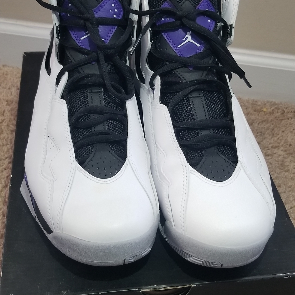Jordan True Flight.  Mens Size 10.5.  White, Dark CONCORDe High-Top Sneakers